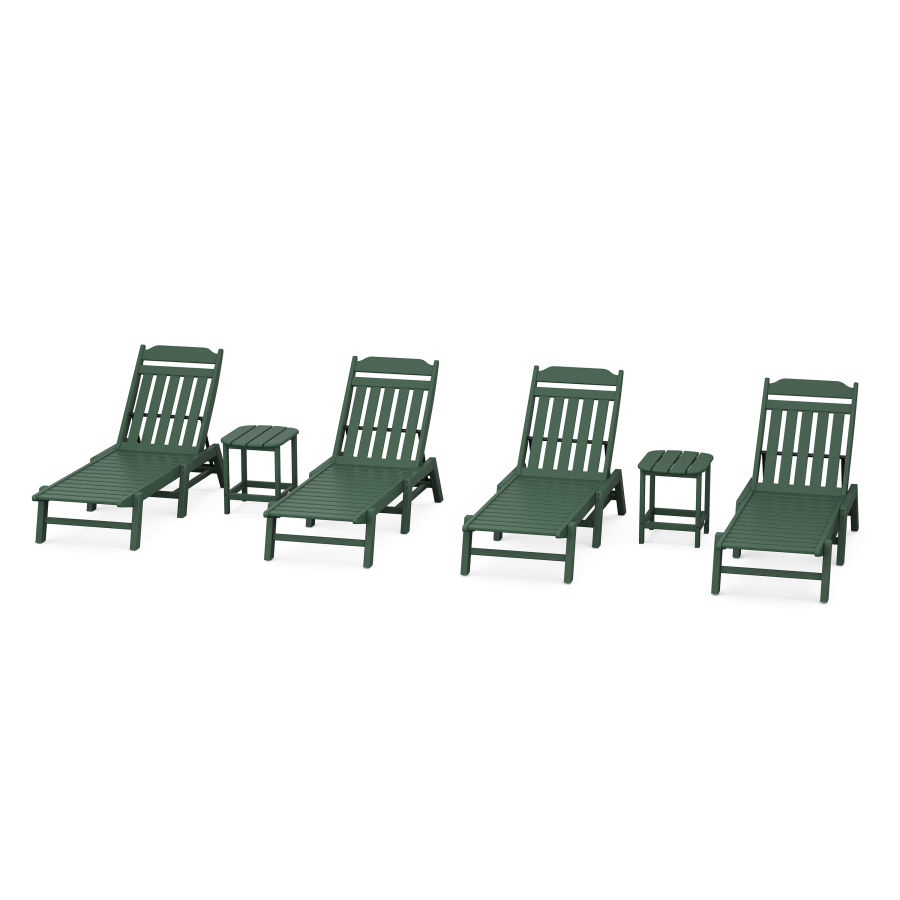 POLYWOOD Country Living 6-Piece Chaise Set in Green