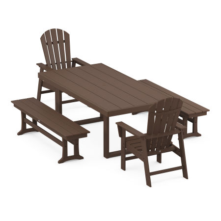 POLYWOOD South Beach 5-Piece Dining Set in Mahogany