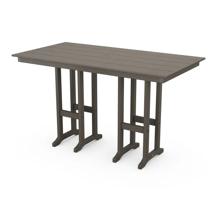 POLYWOOD Farmhouse 37" x 72" Bar Table in Vintage Finish