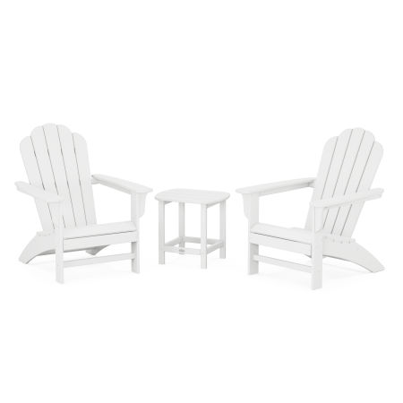 POLYWOOD Country Living Adirondack Chair 3-Piece Set in White
