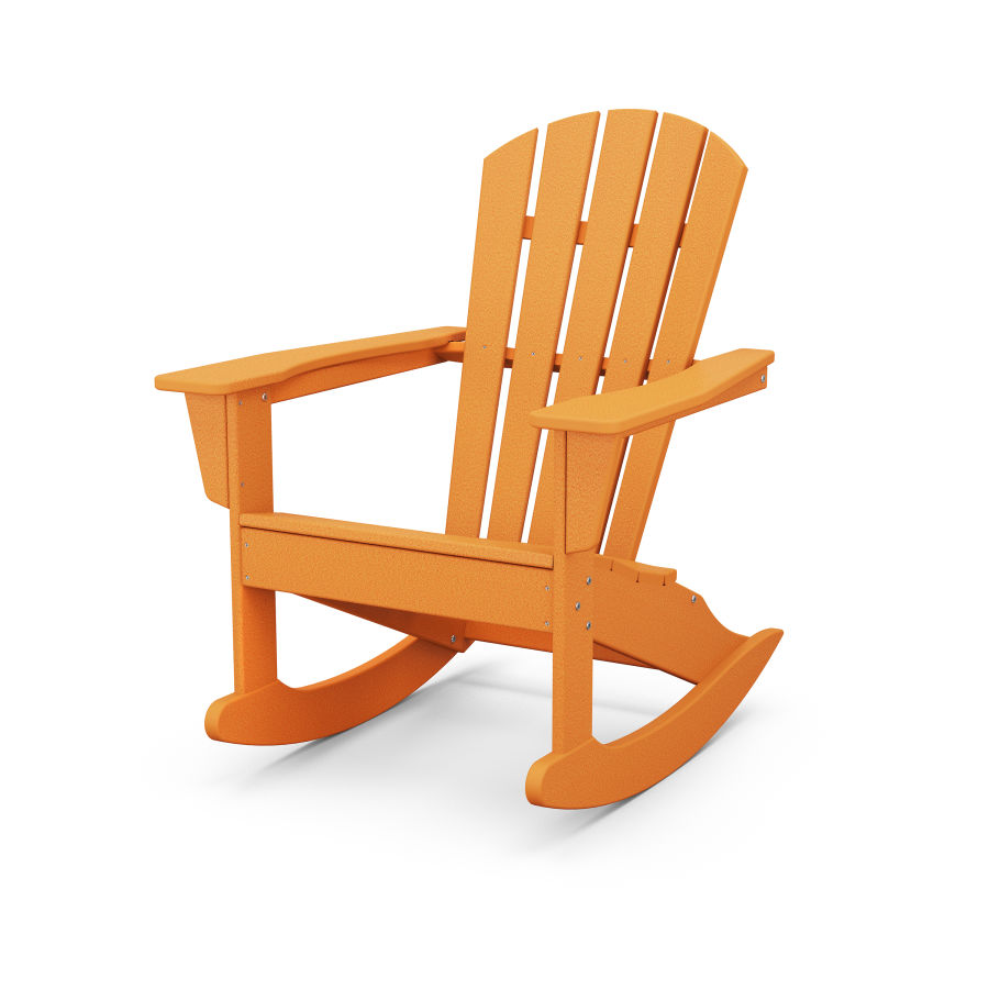 POLYWOOD Palm Coast Adirondack Rocking Chair in Tangerine
