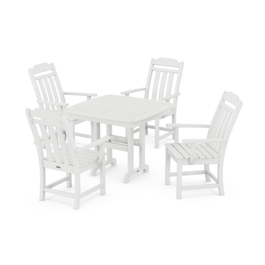 POLYWOOD Country Living 5-Piece Dining Set in White
