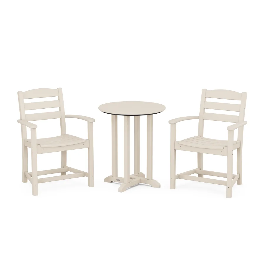 POLYWOOD La Casa Café 3-Piece Round Bistro Dining Set in Sand