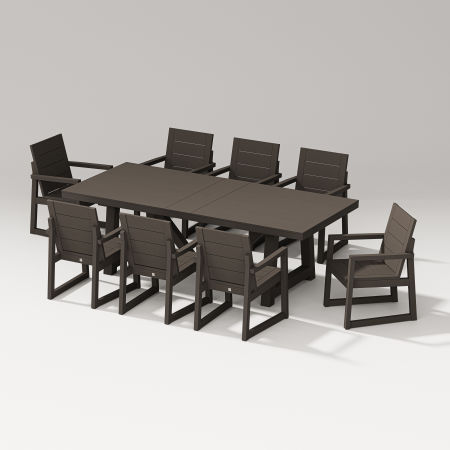 Elevate 9-Piece A-Frame Table Dining Set in Vintage Coffee