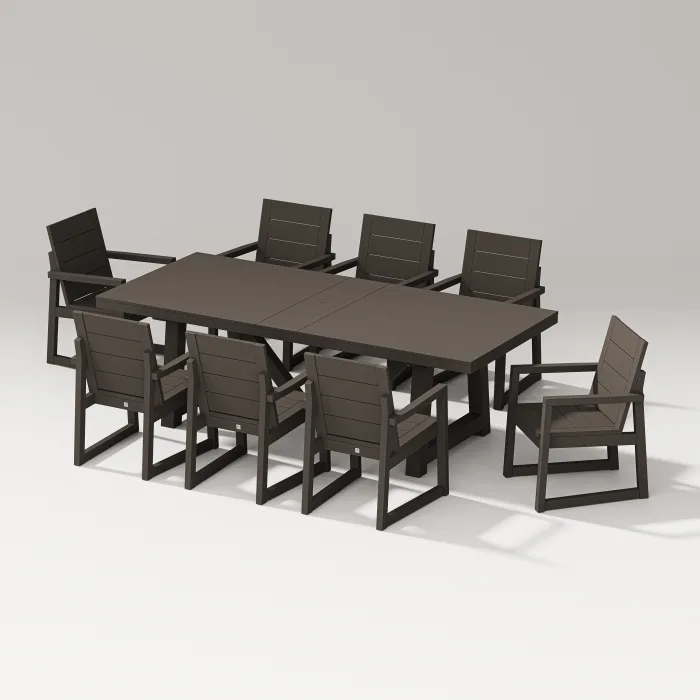 POLYWOOD Elevate 9-Piece A-Frame Table Dining Set