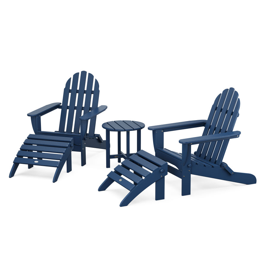 POLYWOOD Classic Adirondack 5-Piece Casual Set in Navy