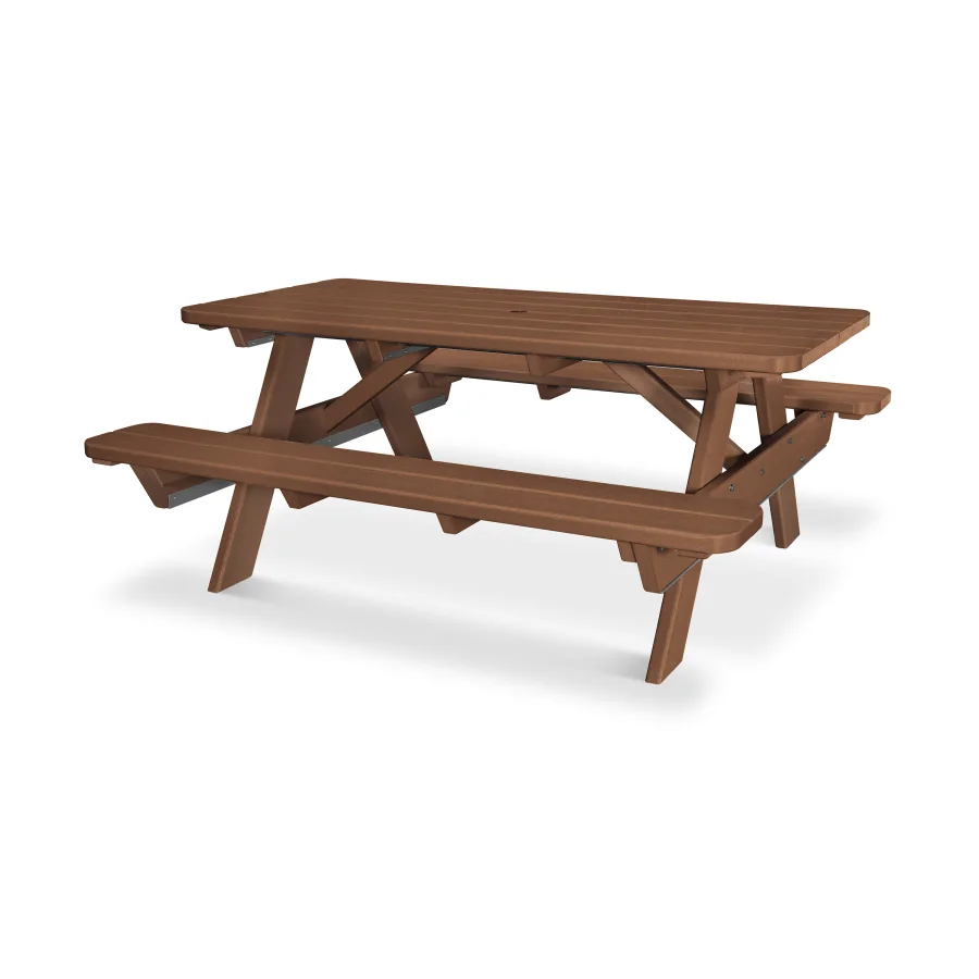 POLYWOOD Park 72" Picnic Table in Teak