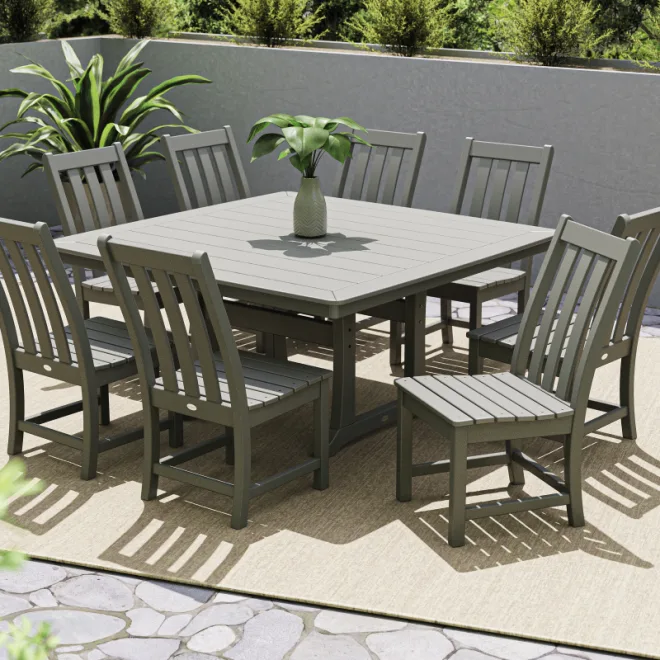 Chippendale 9-Piece Farmhouse Trestle Dining Set