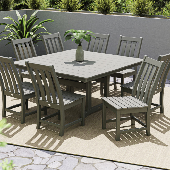 Chippendale 9-Piece Farmhouse Trestle Dining Set