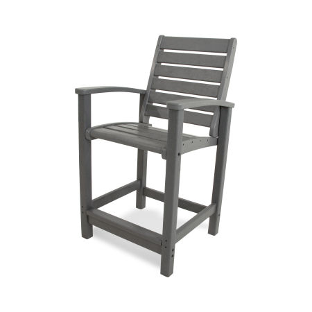 Signature Counter Chair in Slate Grey