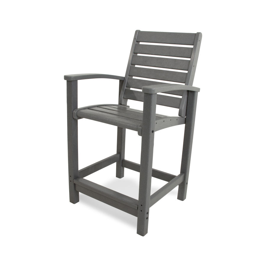 POLYWOOD Signature Counter Chair in Slate Grey