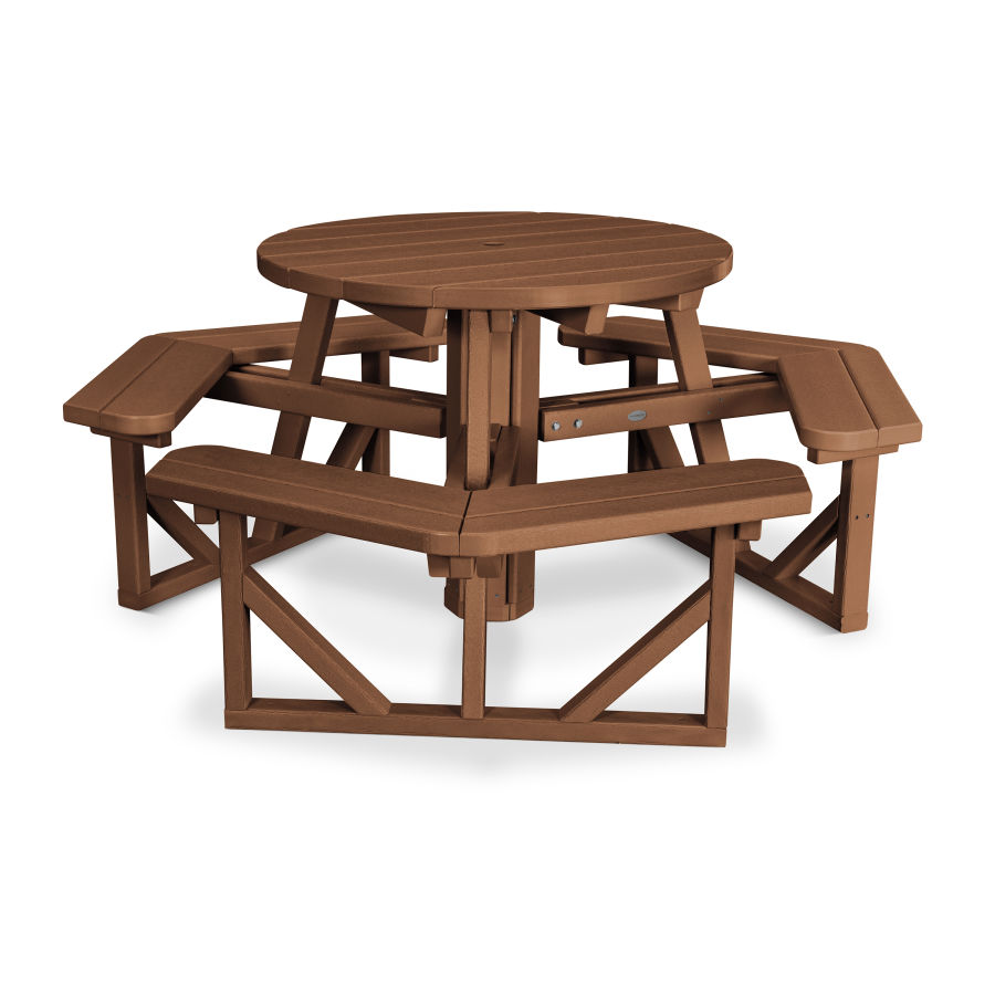 POLYWOOD Park 36" Round Picnic Table in Teak