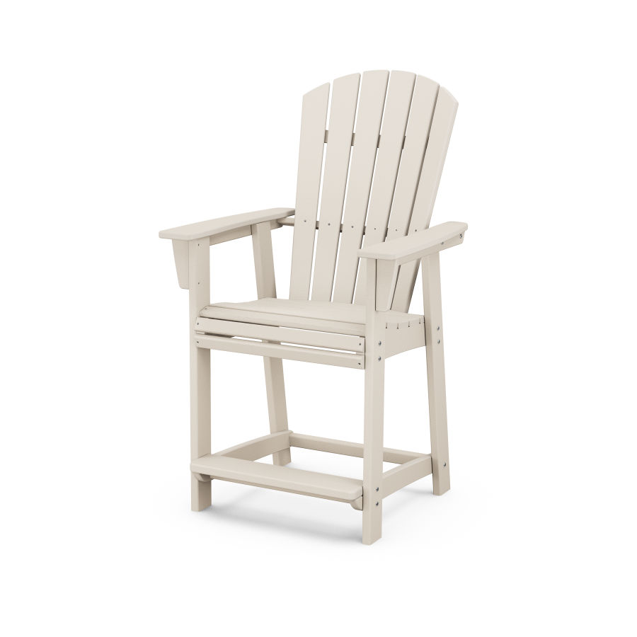 POLYWOOD Nautical Adirondack Counter Chair in Sand