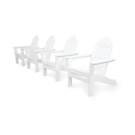 POLYWOOD Classics 4-Piece Adirondack Set in White