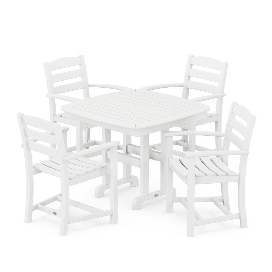 POLYWOOD La Casa Café 5-Piece Arm Chair Dining Set in White