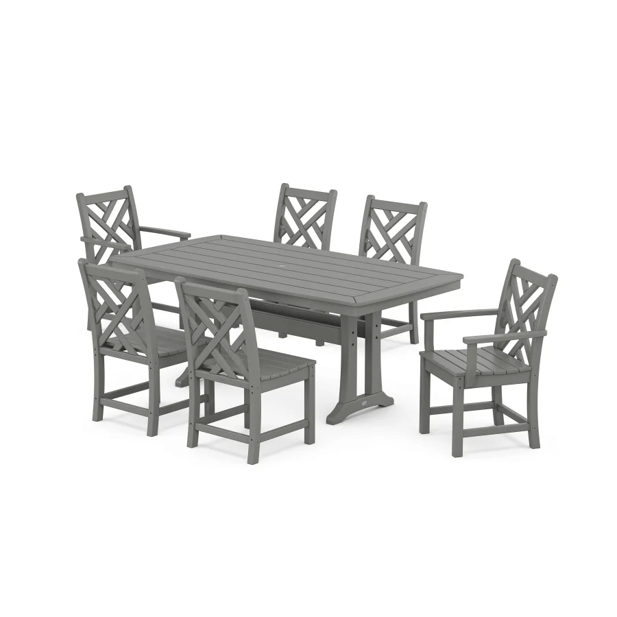 POLYWOOD Chippendale 7-Piece Dining Set with Trestle Legs