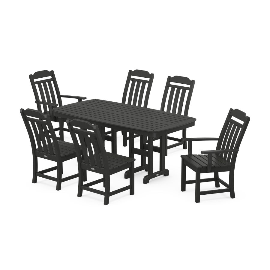 POLYWOOD Country Living 7-Piece Dining Set in Black