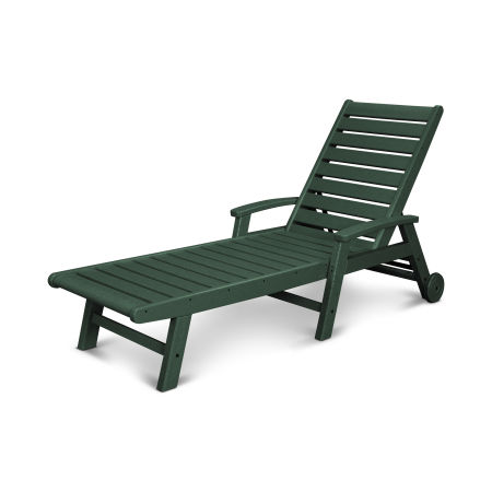 Signature Chaise with Wheels in Green