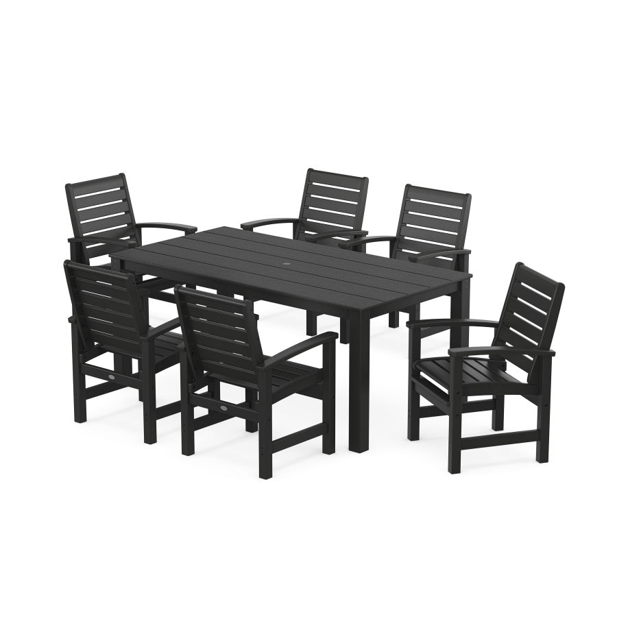 POLYWOOD Signature 7-Piece Parsons Dining Set in Black