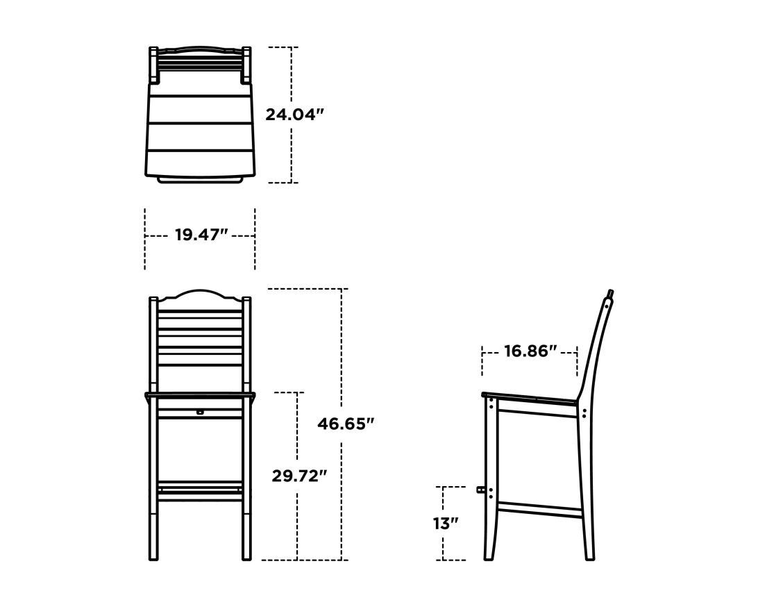 Dimensions for Savannah Bar Side Chair