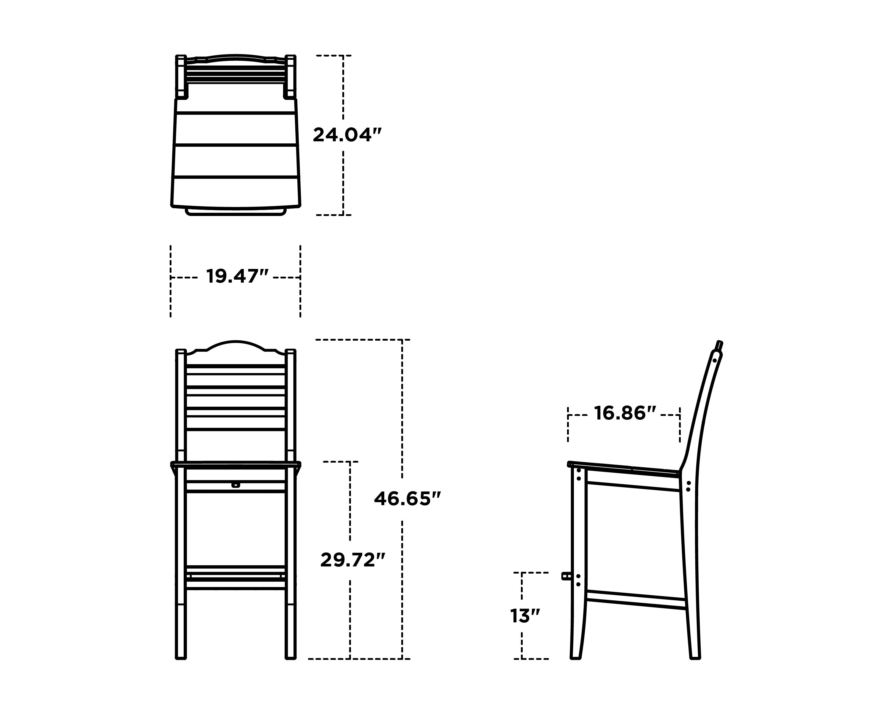 Dimensions for Savannah Bar Side Chair