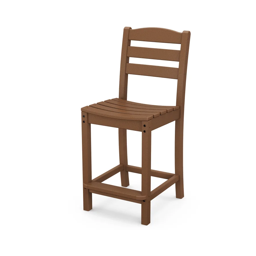 POLYWOOD La Casa Café Counter Side Chair in Teak