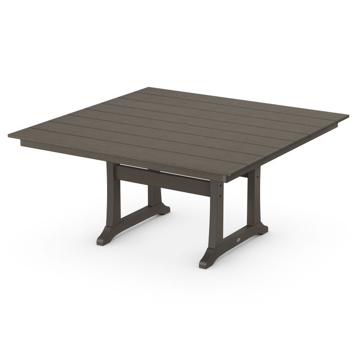 Polywood Farmhouse Trestle 59 Dining, Plastic Wood Outdoor Dining Table