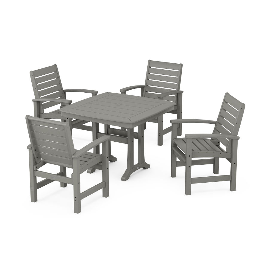 POLYWOOD Signature 5-Piece Dining Set with Trestle Legs