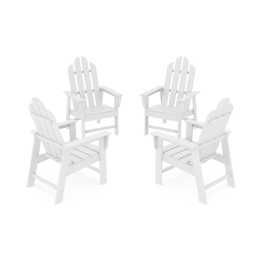 POLYWOOD Long Island 4-Piece Upright Adirondack Conversation Set in White
