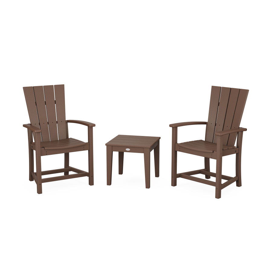 POLYWOOD Quattro 3-Piece Upright Adirondack Chair Set in Mahogany