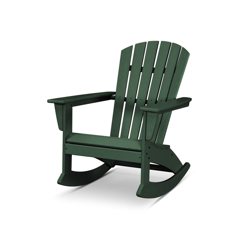 POLYWOOD Grant Park Traditional Curveback Adirondack Rocking Chair in Green