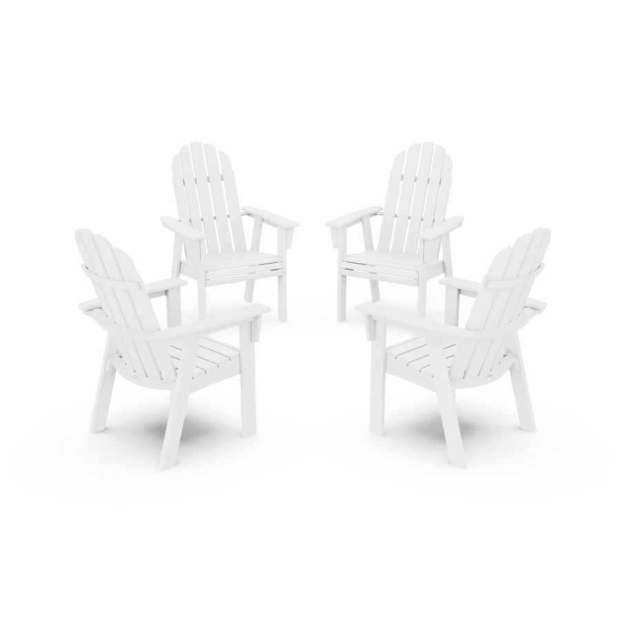 POLYWOOD Vineyard 4-Piece Curveback Upright Adirondack Conversation Set in White