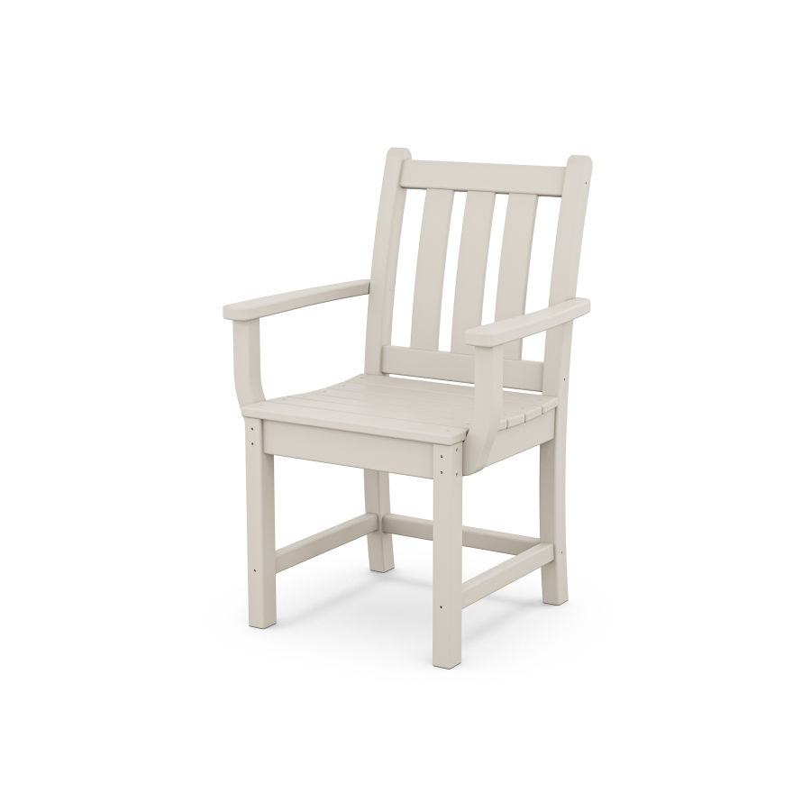 POLYWOOD Traditional Garden Dining Arm Chair in Sand