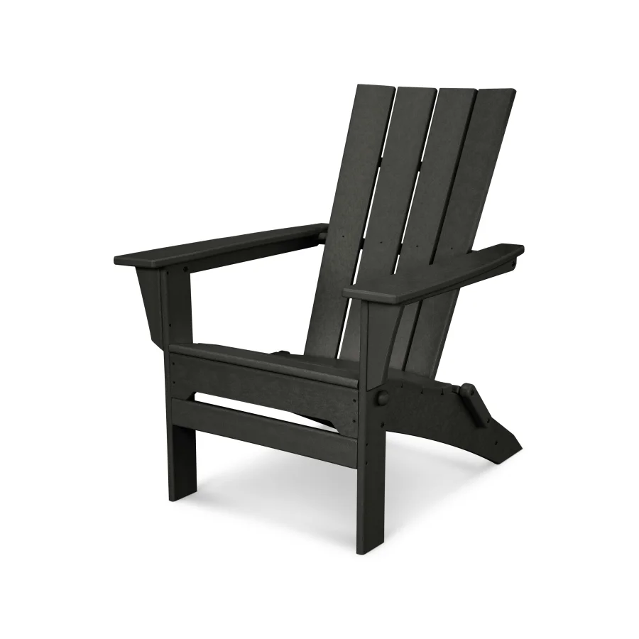 POLYWOOD Quattro Folding Adirondack in Black