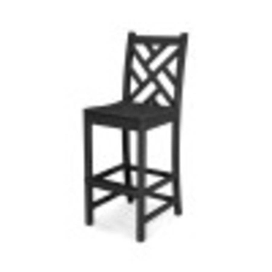 POLYWOOD Chippendale Bar Side Chair in Black