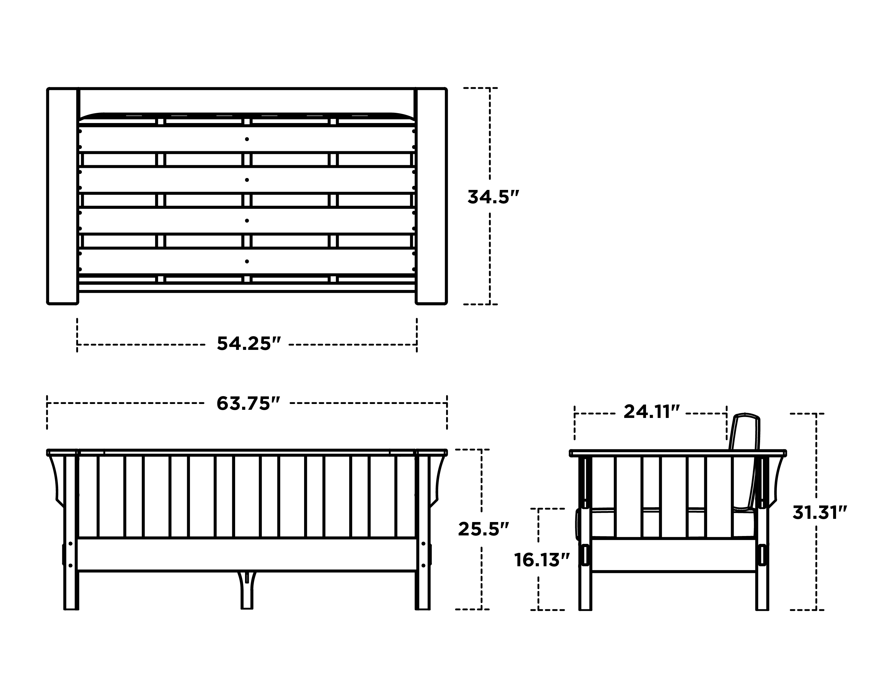 Dimensions for Acadia Deep Seating Loveseat