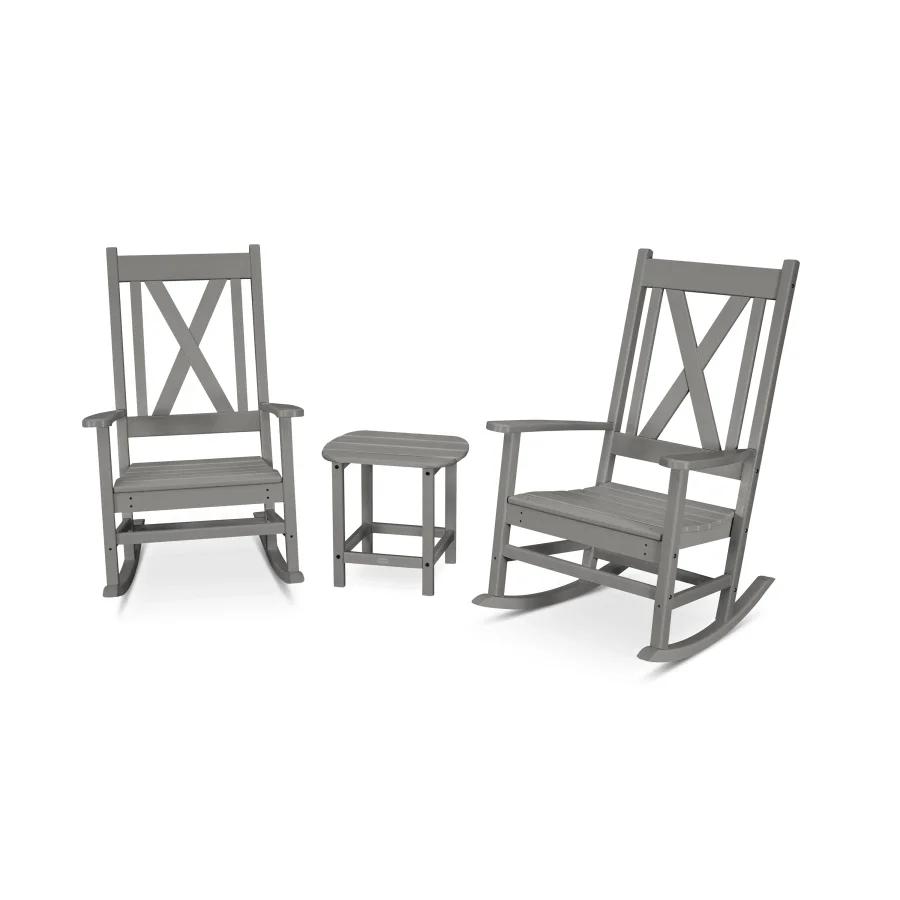 POLYWOOD Braxton 3-Piece Porch Rocking Chair Set