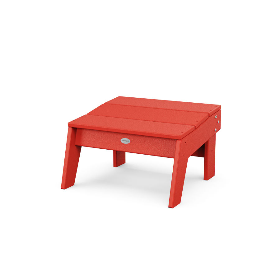 POLYWOOD Modern Studio Ottoman in Sunset Red