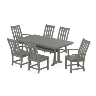 POLYWOOD Vineyard 7-Piece Farmhouse Dining Set With Trestle Legs