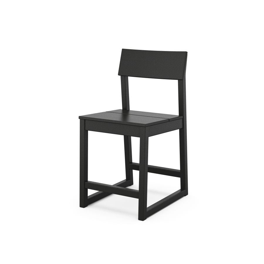 POLYWOOD EDGE Counter Side Chair in Black