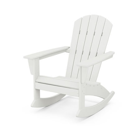 POLYWOOD Nautical Adirondack Rocking Chair in Vintage White