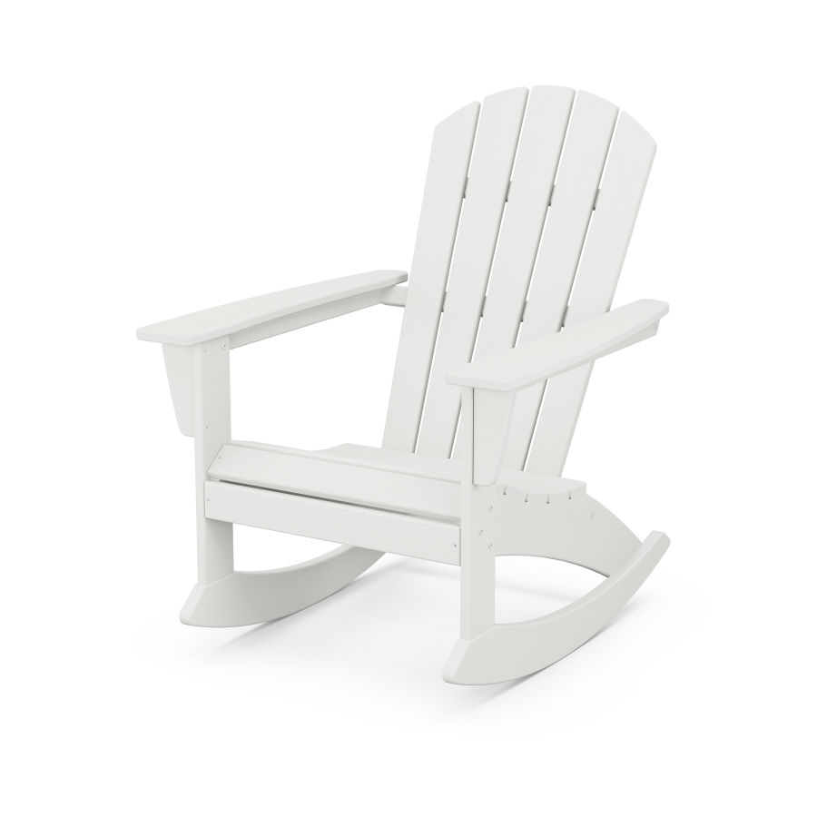 POLYWOOD Nautical Adirondack Rocking Chair in Vintage White
