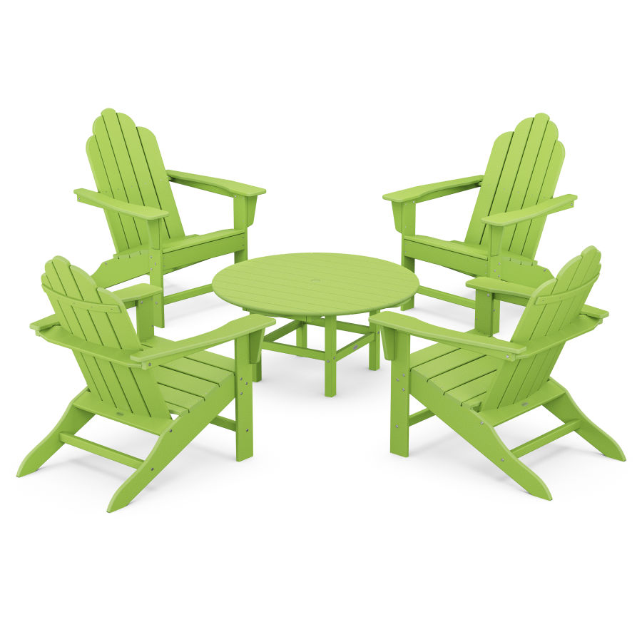 POLYWOOD Long Island Adirondack 5-Piece Conversation Group in Lime