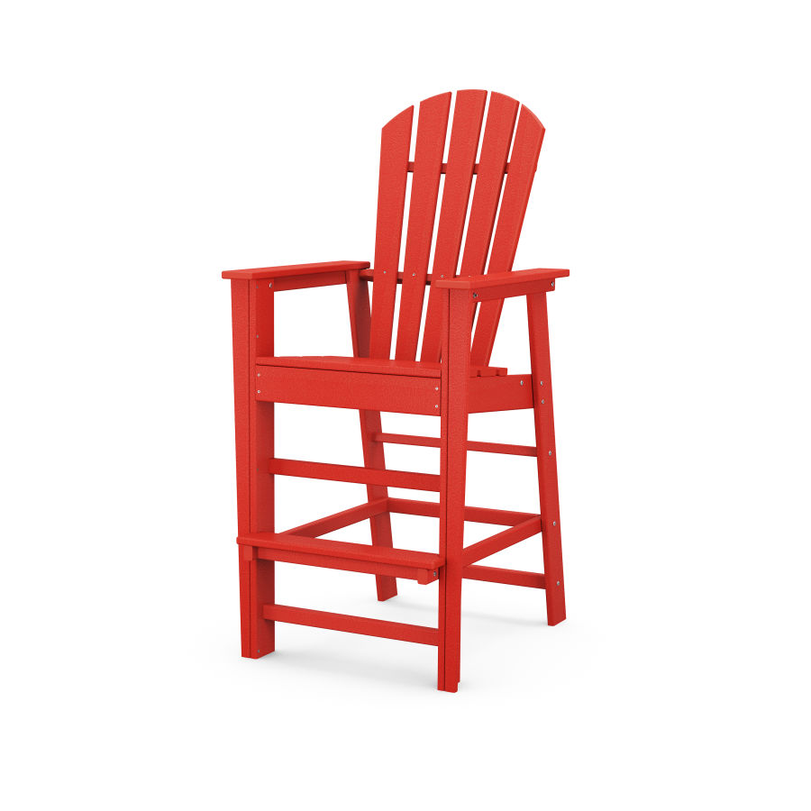 POLYWOOD South Beach Bar Chair in Sunset Red