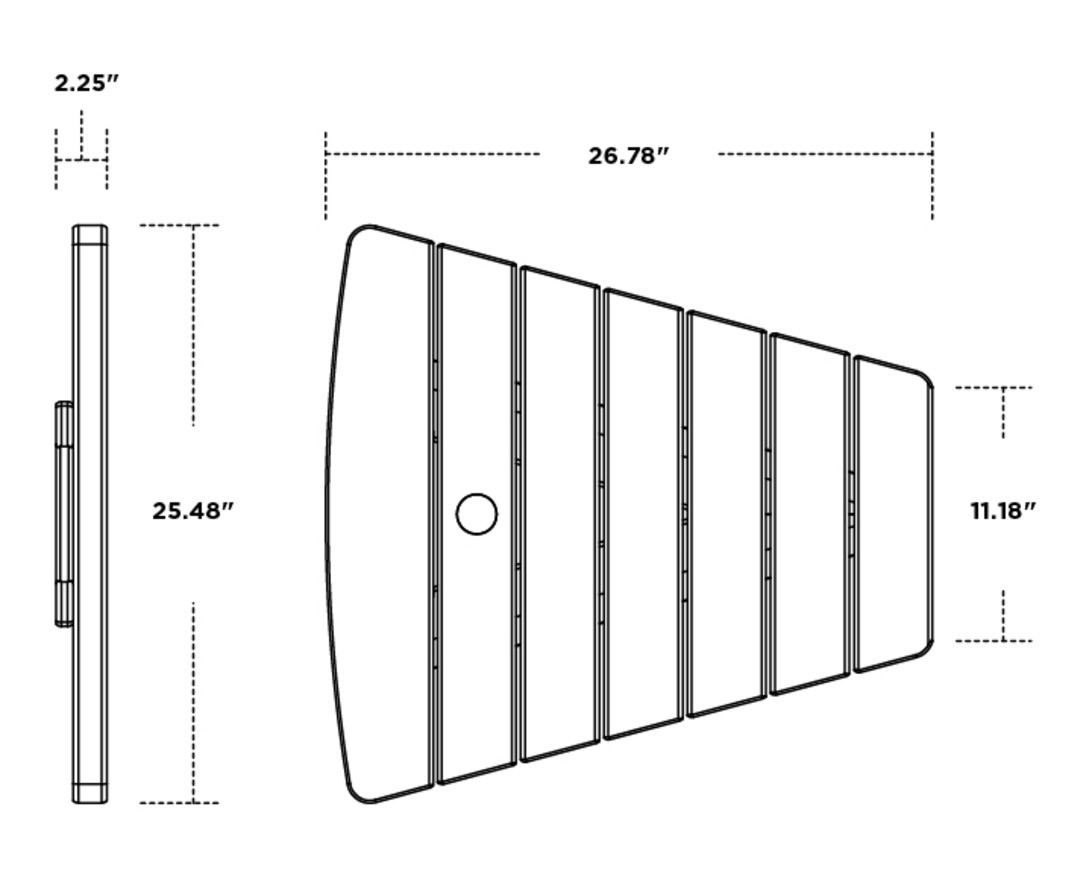 Dimensions for Classic Series Angled Adirondack Connecting Table