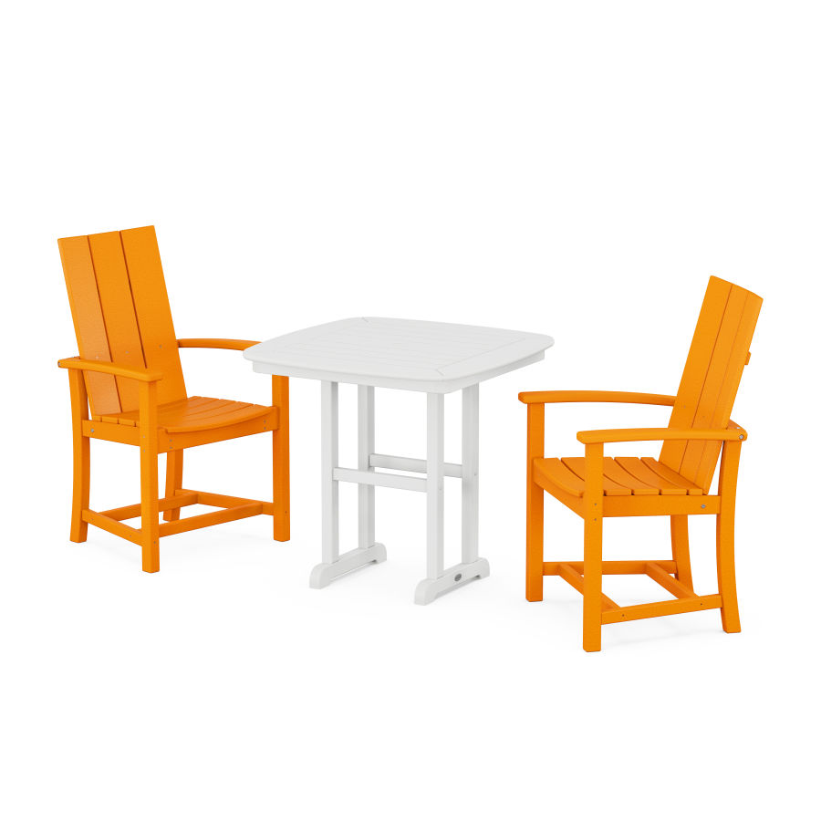 POLYWOOD Modern Adirondack 3-Piece Dining Set in Tangerine