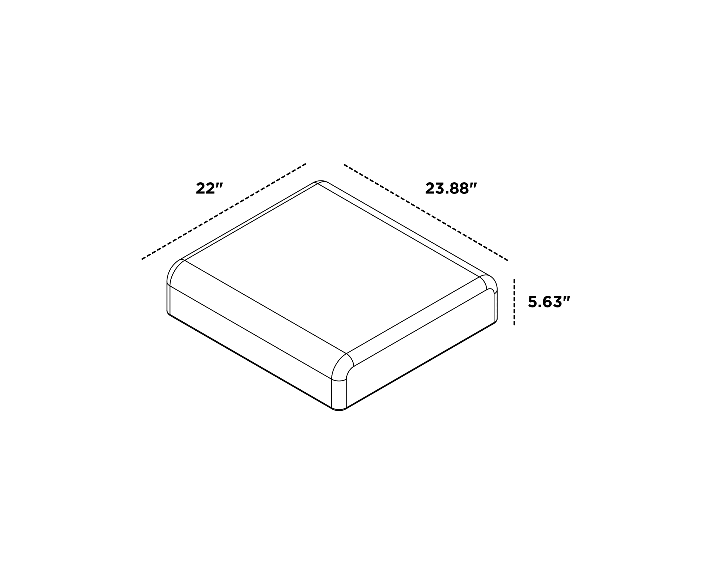 Dimensions for Club Ottoman Cushion