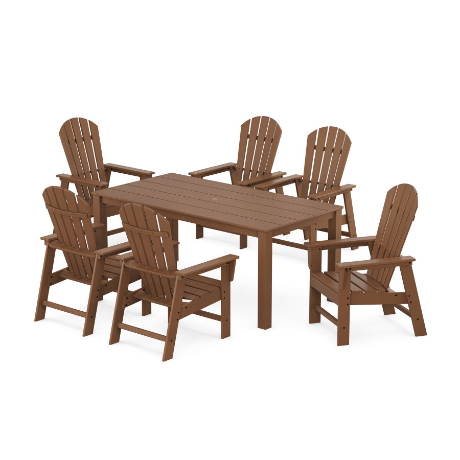 POLYWOOD South Beach 7-Piece Parsons Dining Set in Teak