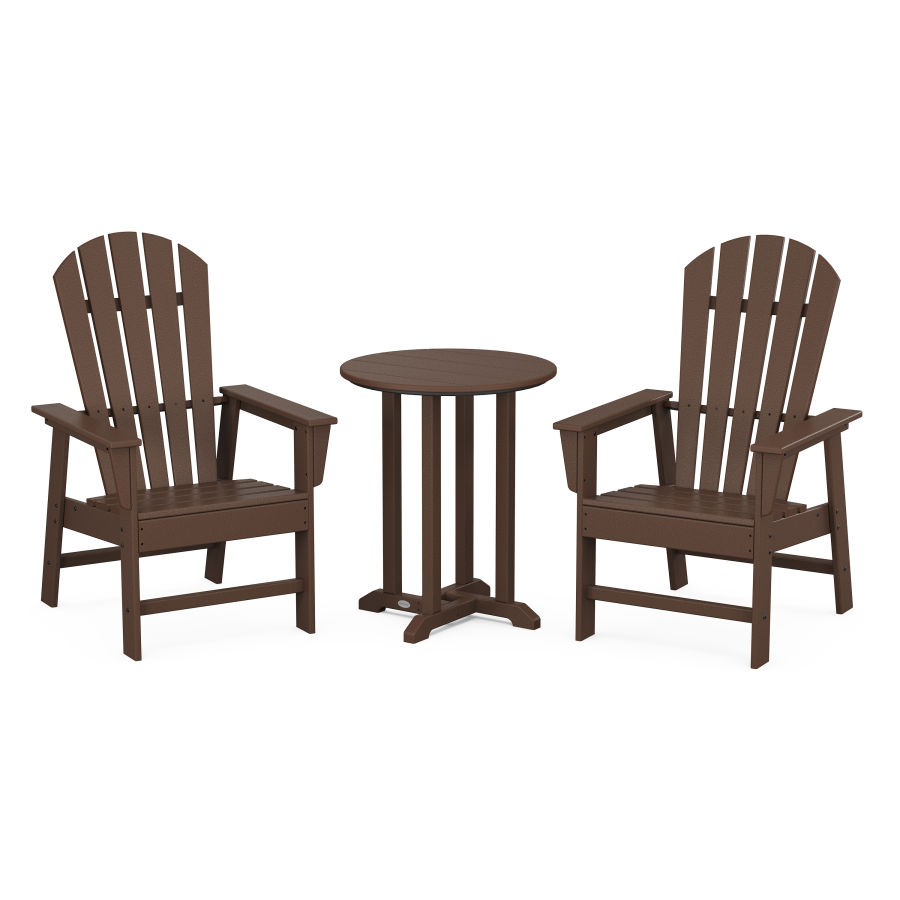 POLYWOOD South Beach 3-Piece Round Dining Set in Mahogany