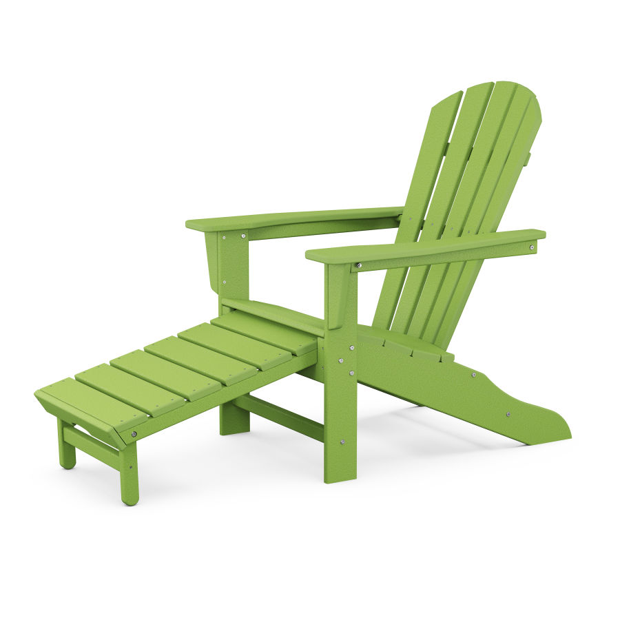 POLYWOOD Adirondack with Hideaway Ottoman in Lime